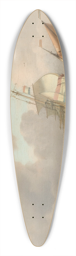 Ludolf Bakhuysen - Rough Sea with Ships 39.3 inch art pintail longboard deck