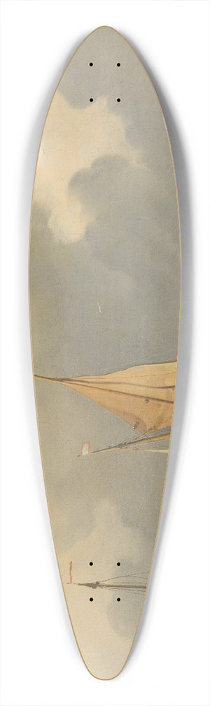 Ludolf Bakhuysen - Sea off the Coast, with Spritsail Barge 39.3 inch art pintail longboard deck