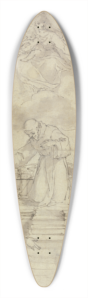 Ludovico Carracci - Allegory of the Cordons of St. Francis 39.3 inch art pintail longboard deck