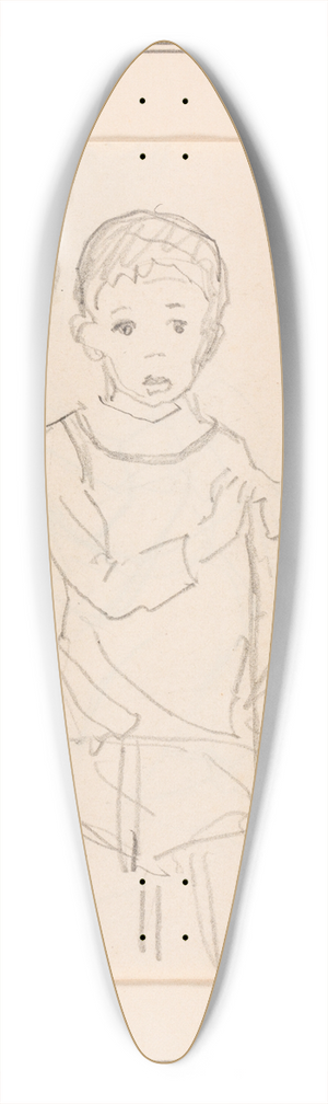 Ludvig Find - Siddende dreng 39.3 inch art pintail longboard deck