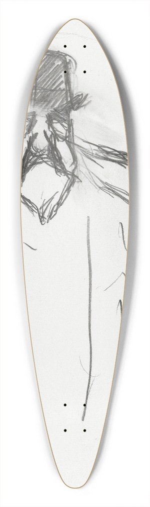 Ludvig Karsten - Mann med hatt og frakk; hode 39.3 inch art pintail longboard deck