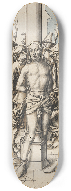 Circle Of Hans Holbein The Elder - The flagellation of Christ 8.25 inch art skate deck