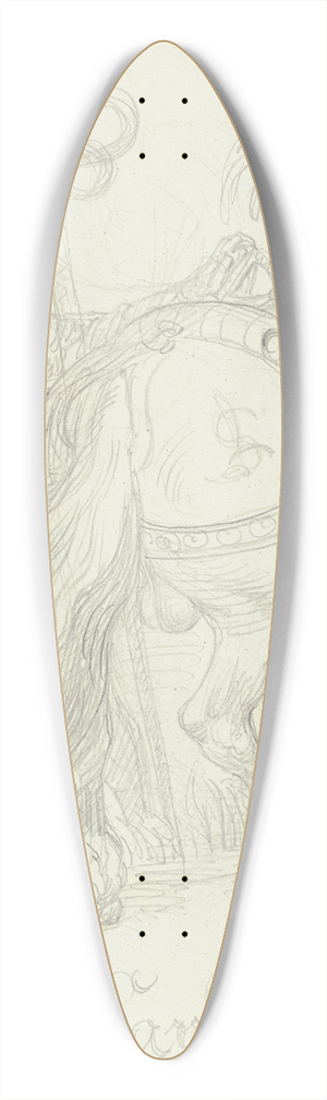 Ludwig Michael Schwanthaler - Valet Karlsunruhe, Ritter mit seinem Pferd zurckweichend 39.3 inch art pintail longboard deck