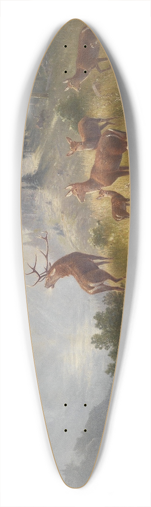 Ludwig Sckell - Hirsche im Hochgebirge 39.3 inch art pintail longboard deck
