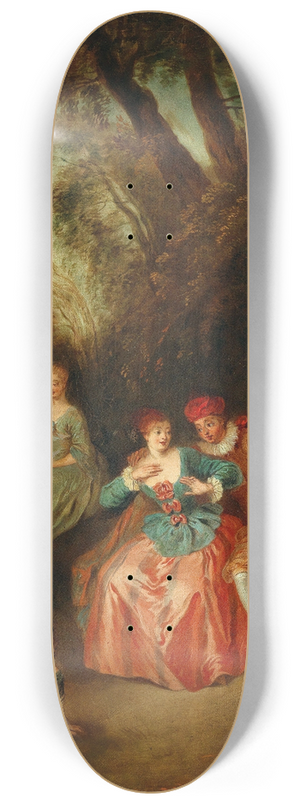 Circle of Jean Baptiste Pater - Fte Champtre 8.25 inch art skate deck