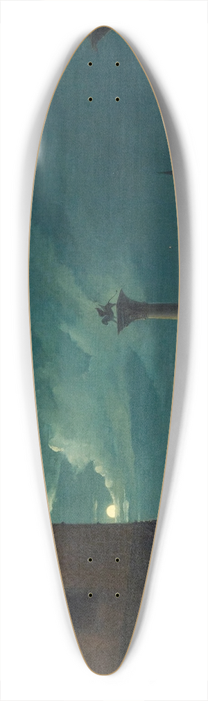 Luigi Querena - Venice the Piazzetta in the moonlight 39.3 inch art pintail longboard deck Luigi Querena - Venice the Piazzetta in the moonlight 39.3 inch art pintail longboard deck