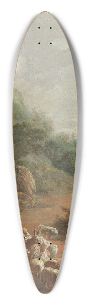 Luis Paret y Alczar - Scene with Villagers (fragment) 39.3 inch art pintail longboard deck