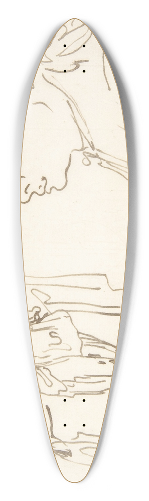 Luis Paret y Alczar - Studies of a Standing Man Holding a Hat and Profile of a Girl Looking Left 39.3 inch art pintail longboard deck