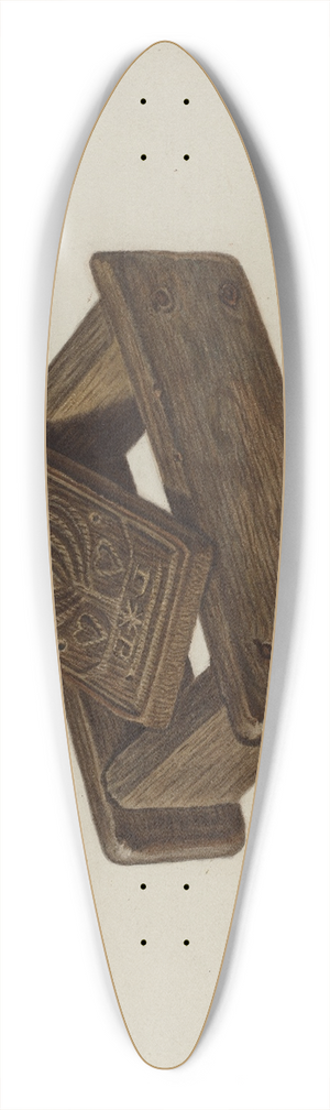 Luther D. Wenrich - Pa. German Butter Mold 39.3 inch art pintail longboard deck