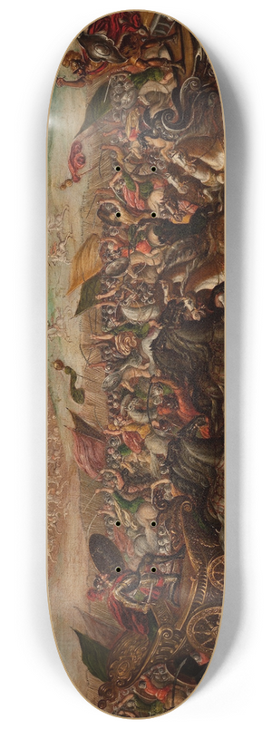 Circle of Juan de la Corte - The Burning of Jerusalem by Nebuchadnezzars Army 8.25 inch art skate deck