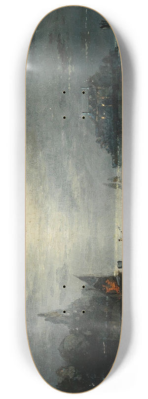 Circle of Karl Heilmayer - Venedig, Mondnacht 8.25 inch art skate deck