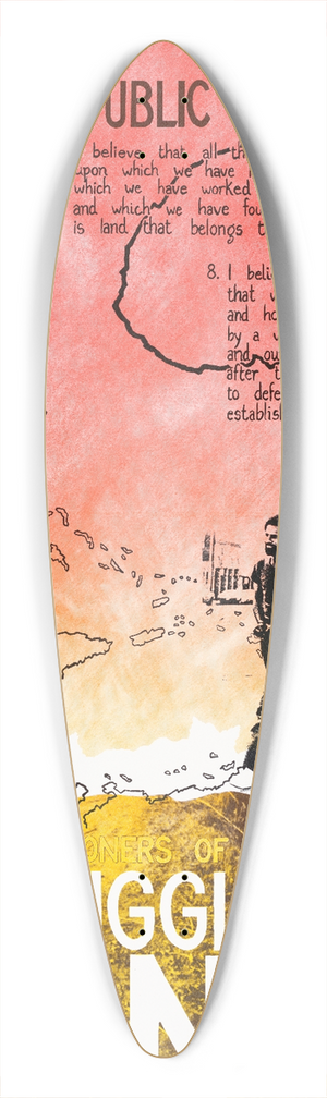 Madame Binh Graphics Collective - The struggle is for land! 39.3 inch art pintail longboard deck Madame Binh Graphics Collective - The struggle is for land! 39.3 inch art pintail longboard deck