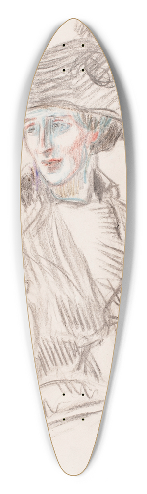 Magnus Enckell - Rouva Anni Lagerborg 39.3 inch art pintail longboard deck
