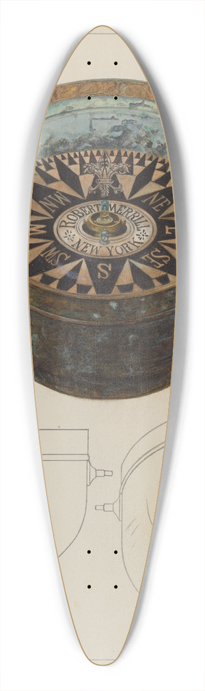 Magnus S. Fossum - Ships Compass 39.3 inch art pintail longboard deck