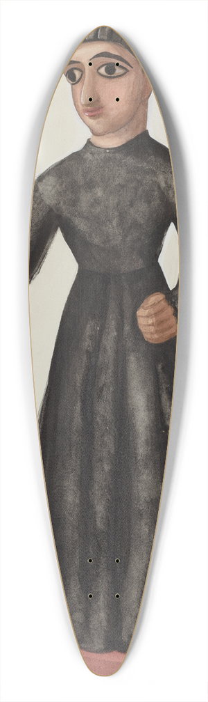 Majel G. Claflin - Friar  Probably a Santo 39.3 inch art pintail longboard deck