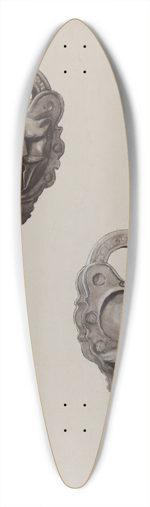 Majel G. Claflin - Iron Lock 39.3 inch art pintail longboard deck