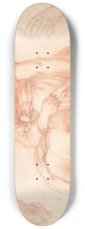 Abraham Bloemaert - Study of a Seated Woman and Five Studies of Hands 8.25 inch art skate deck Abraham Bloemaert - Study of a Seated Woman and Five Studies of Hands 8.25 inch art skate deck