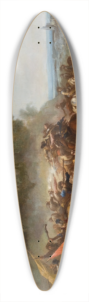 Manner Of Adam Frans Van Der Meulen - Cavalry Skirmish in an Extensive Landscape with Village in the Distance 39.3 inch art pintail longboard deck