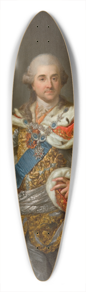 Marcello Bacciarelli - Portrait of Stanislaus Augustus Poniatowski in Coronation Robes 39.3 inch art pintail longboard deck Marcello Bacciarelli - Portrait of Stanislaus Augustus Poniatowski in Coronation Robes 39.3 inch art pintail longboard deck