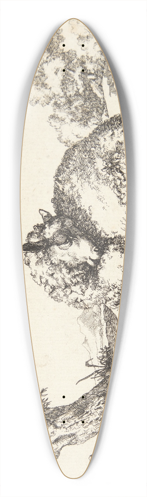 Marcus de Bye - Liggende fr, hovedet vendt mod skulderen 39.3 inch art pintail longboard deck Marcus de Bye - Liggende fr, hovedet vendt mod skulderen 39.3 inch art pintail longboard deck