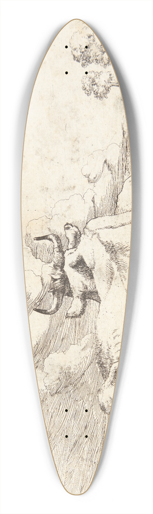 Marcus de Bye - Liggende ko 39.3 inch art pintail longboard deck Marcus de Bye - Liggende ko 39.3 inch art pintail longboard deck