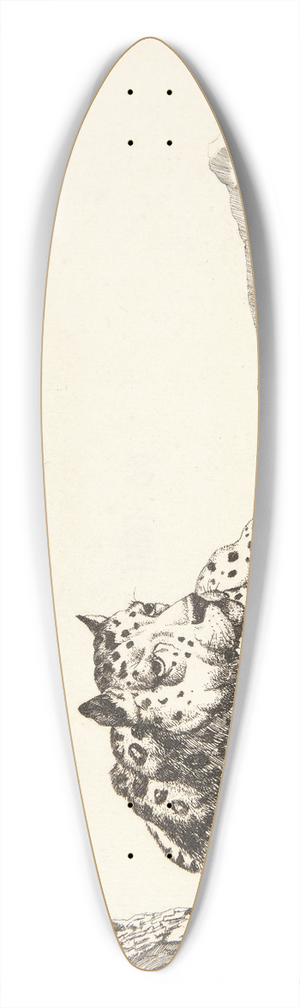 Marcus de Bye - Liggende leopard, set forfra 39.3 inch art pintail longboard deck