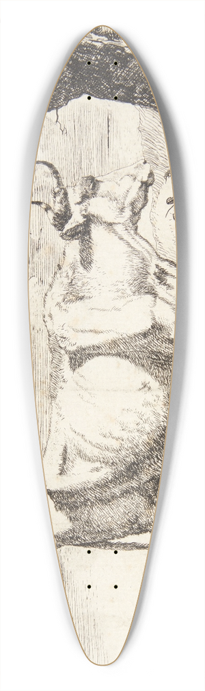 Marcus de Bye - Stende ko, vendt mod hjre 39.3 inch art pintail longboard deck Marcus de Bye - Stende ko, vendt mod hjre 39.3 inch art pintail longboard deck