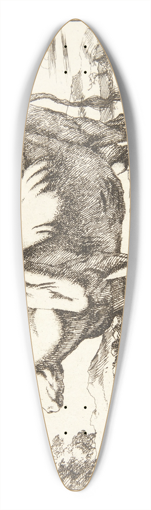 Marcus de Bye - Stende ko, vendt mod venstre 39.3 inch art pintail longboard deck Marcus de Bye - Stende ko, vendt mod venstre 39.3 inch art pintail longboard deck