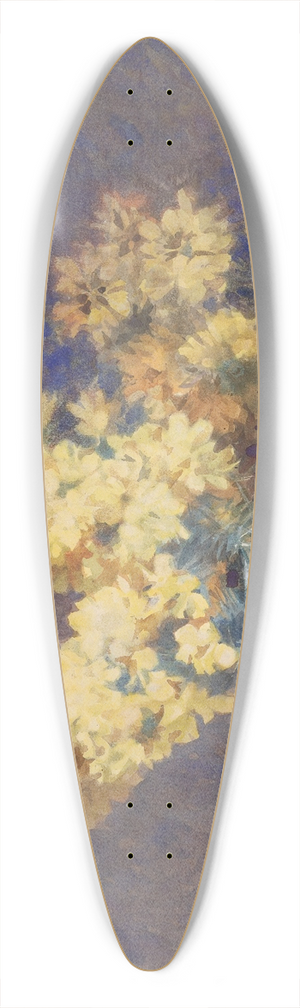 Margaret Stoddart - Yellow blossom and rosemary 39.3 inch art pintail longboard deck