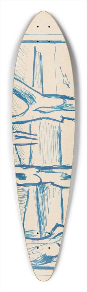 Marian Kopf - Sad 39.3 inch art pintail longboard deck