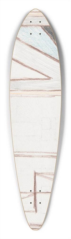 Marian Kopf - wiatowid i chwalibg na witym wzgrzu (Prasowianie)  rysunek dwustronny (na odwrocie szkice obrazw abstrakcyjnych) 39.3 inch art pintail longboard deck