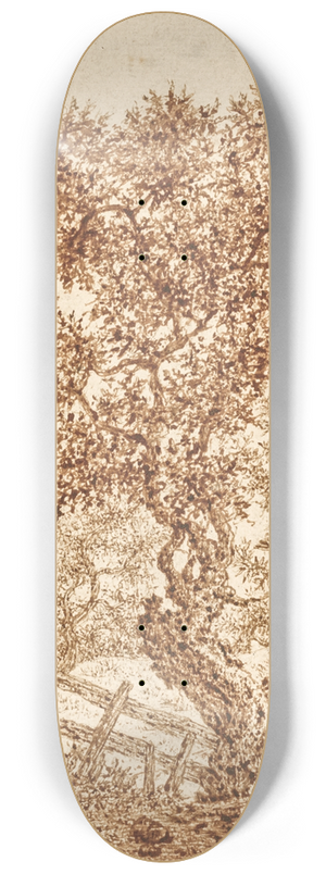 Claes van Beresteyn - Knotty Old Tree in the Dunes with a Fence 8.25 inch art skate deck Claes van Beresteyn - Knotty Old Tree in the Dunes with a Fence 8.25 inch art skate deck