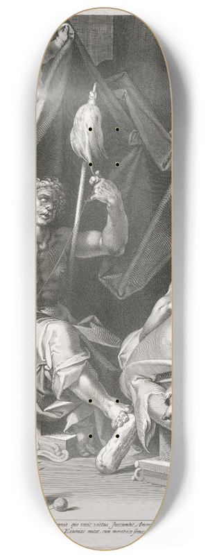 Aegidius Sadeler II - Hercules and Omphale 8.25 inch art skate deck Aegidius Sadeler II - Hercules and Omphale 8.25 inch art skate deck