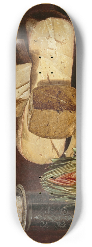 Clara Peeters - Still Life with Cheeses, Artichoke, and Cherries 8.25 inch art skate deck