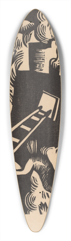 Maria Uhden - Burning House 39.3 inch art pintail longboard deck