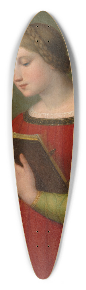 Marie Ellenrieder - A girl reading the Bible 39.3 inch art pintail longboard deck