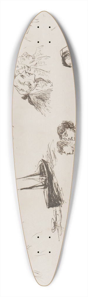 Marius Bauer - Figuurstudies en een zeilschip 39.3 inch art pintail longboard deck