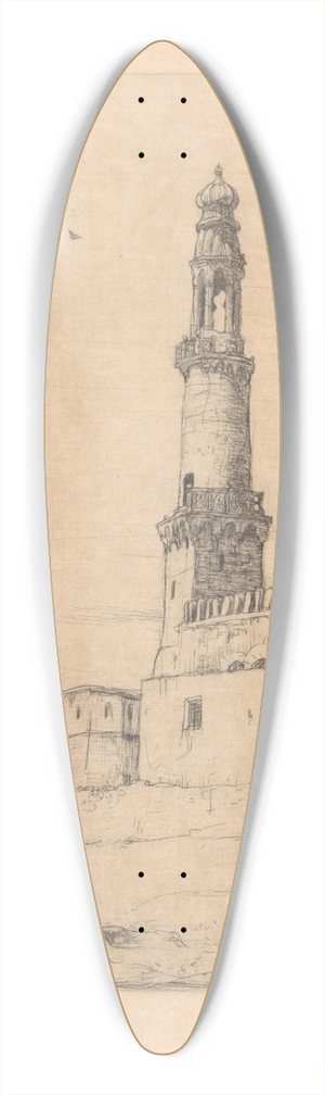 Marius Bauer - Straataanzicht met moskeen 39.3 inch art pintail longboard deck