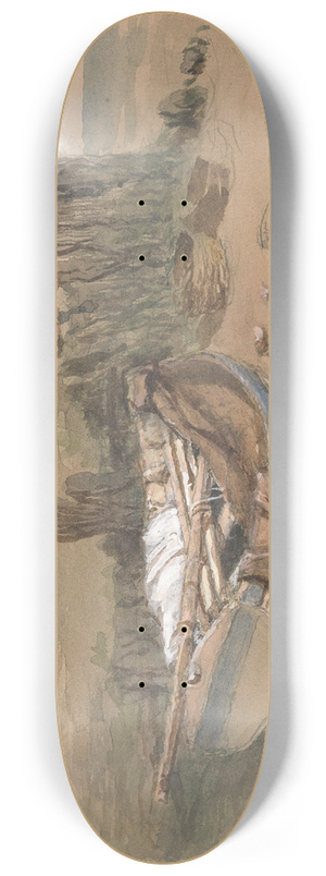Clarkson Stanfield - Study of a Beached Fishing Boat 8.25 inch art skate deck