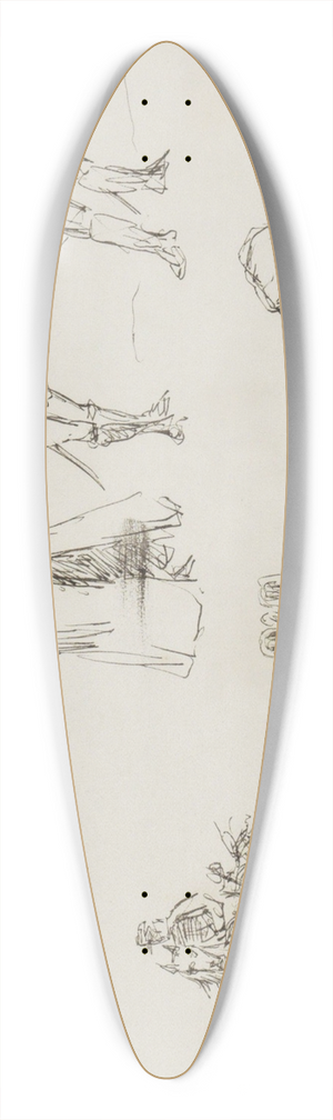 Marius Bauer - Studieblad, onder andere met karikaturen 39.3 inch art pintail longboard deck