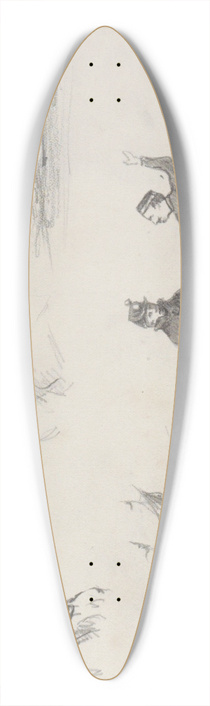 Marius Bauer - Studieblad, onder andere met zeilschepen 39.3 inch art pintail longboard deck