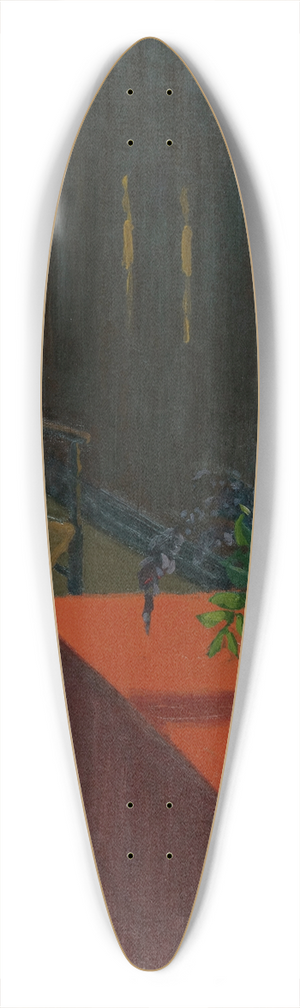 Marius Borgeaud - Red Table With Wisteria 39.3 inch art pintail longboard deck