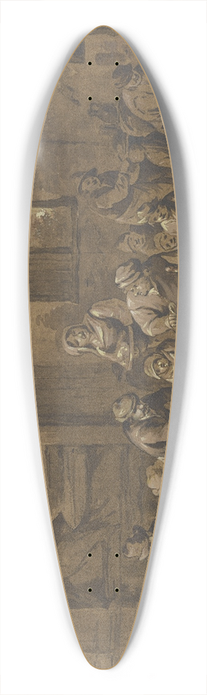 Marquard Wocher - Inneres einer Schenke mit zechenden Bauern, einer Magd und Kindern 39.3 inch art pintail longboard deck