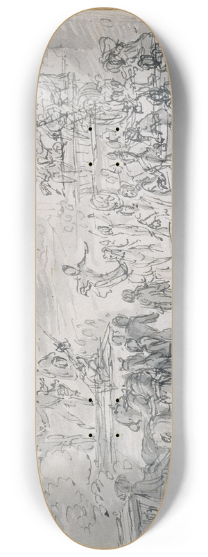 Claude Gillot - Scene at the fair 8.25 inch art skate deck