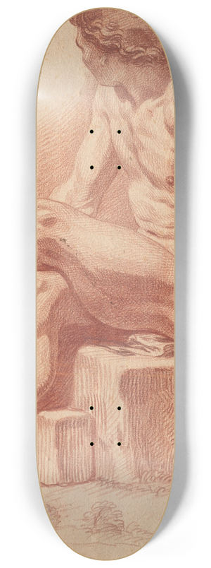 Claude Gillot - Seated Male Nude 8.25 inch art skate deck