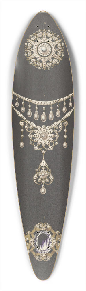 Martin Gerlach - Ii Jahrgang (Liefr. I) 2. [Seven Designs For Jewelry, Including Necklace With Pearls And Diamonds With Central Flower Shape.] 39.3 inch art pintail longboard deck