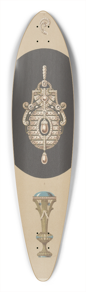 Martin Gerlach - Nine Designs For Jewelry, Including Large Brooch Of Pearls And Diamonds. 39.3 inch art pintail longboard deck