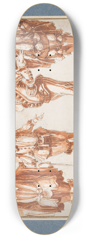 Claude Gillot - Vier Kostmfiguren 8.25 inch art skate deck
