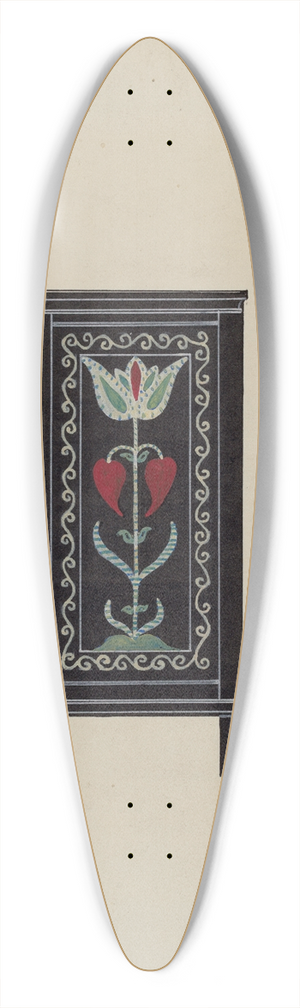 Martin Partyka - Side View of Guilford Painted Chest 39.3 inch art pintail longboard deck