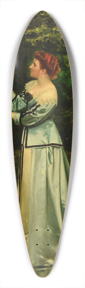 Martin Rico y Ortega - Jeune femme crivant sur un arbre 39.3 inch art pintail longboard deck